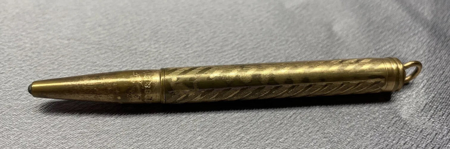 VTG OR ANTIQUE BATES & B BACON ROLLED GOLD MECHANICAL RING TOP PENCIL WIDE LEAD