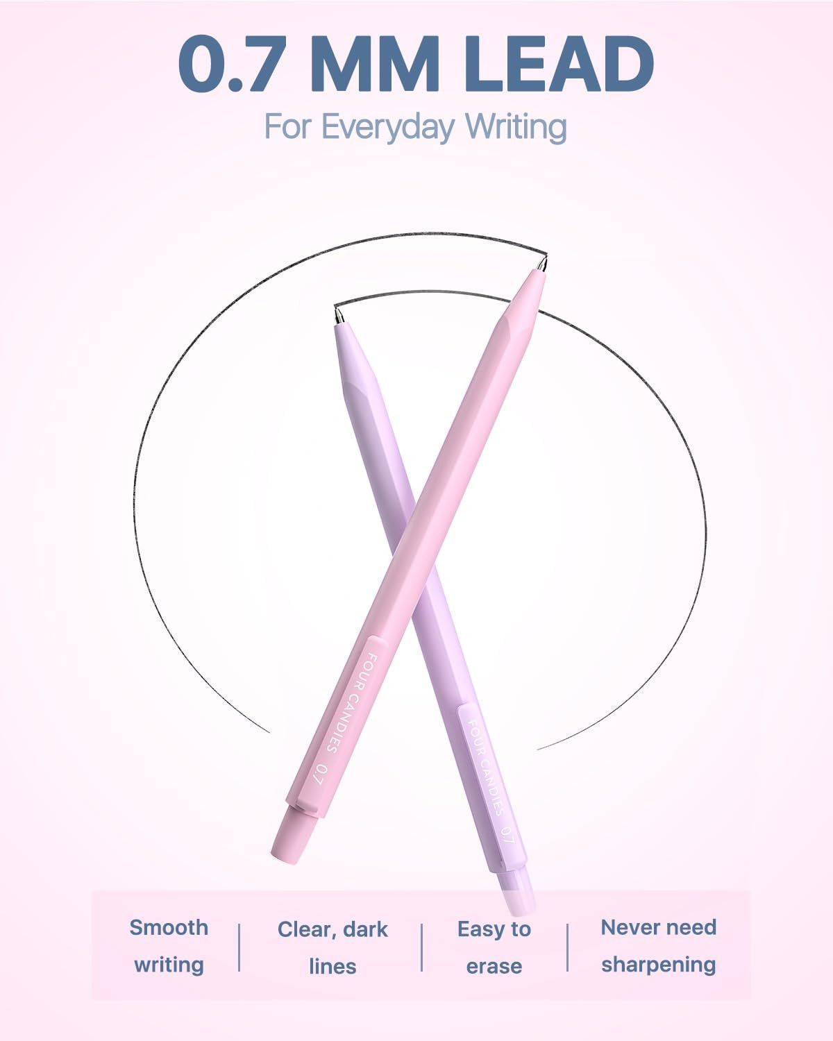 Mechanical Pencils 0.7Mm, with HB & 2B Lead Refills 0.7, Pastel Eraser Set & Era