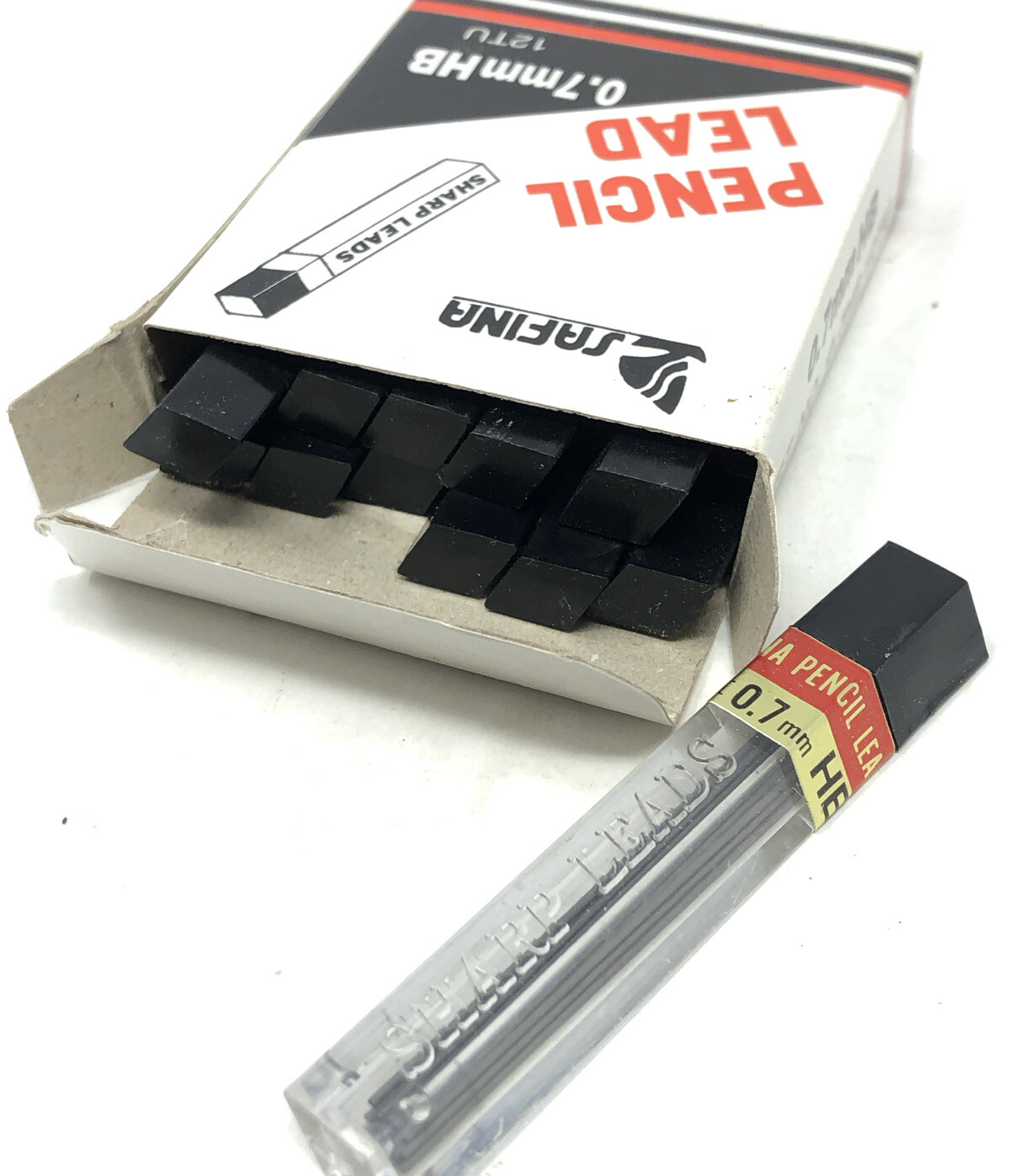 Vintage 12 Tubes — Safina Sharp Pencil Leads Refills .7mm HB NOS In Original Box