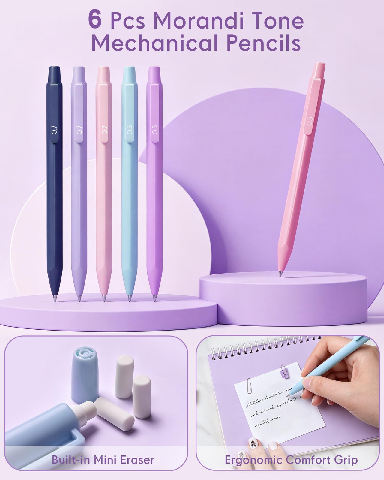 23PCS Aesthetic School Supplies, Mechanical Pencils 0.5 & 0.7mm with 240 Lead…