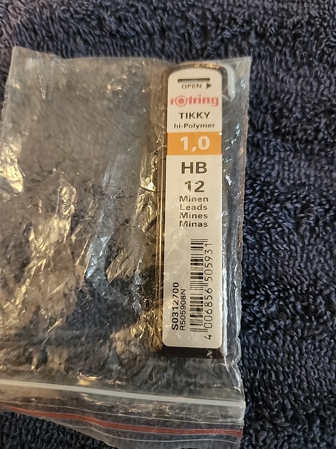 rOtring Replacement Leads for Tikky Mechanical Pencils, 1.0 mm, Hard Black