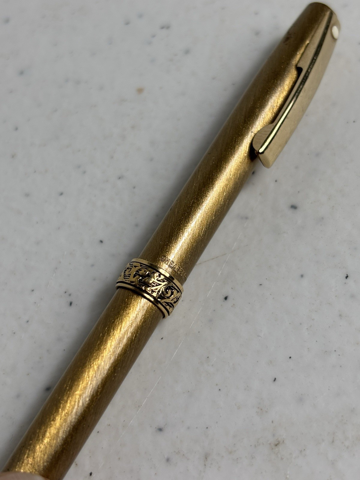 Vintage Scheaffer Mechanical Pencil Brushed Gold Rosette
