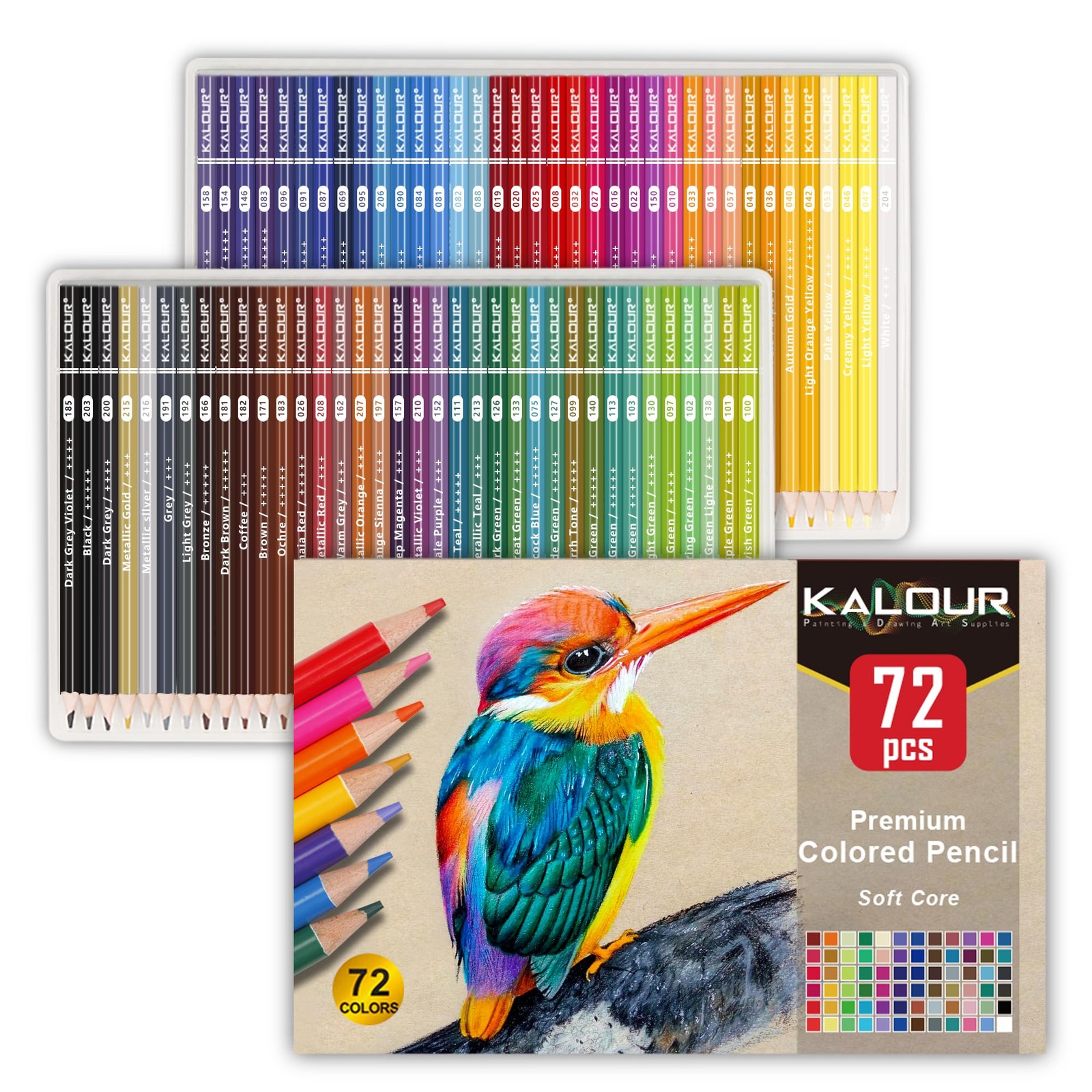 KALOUR 72 Count Colored Pencils for Adult 1 (Pack of 72), Multicolor