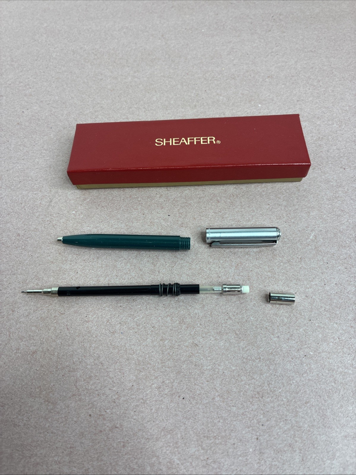 Vintage Chrome & Green Sheaffer Mechanical Click Pencil