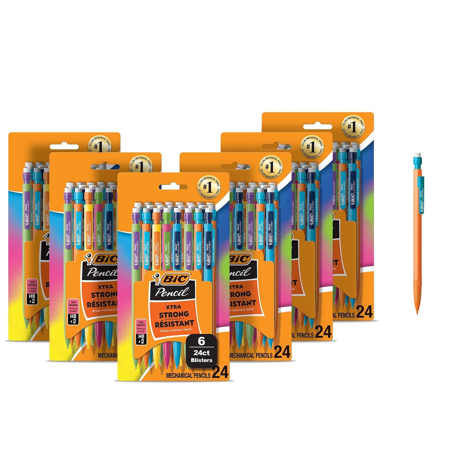 BIC Xtra Strong 0.9mm Thick Point Mechanical Pencils 144 Count Set