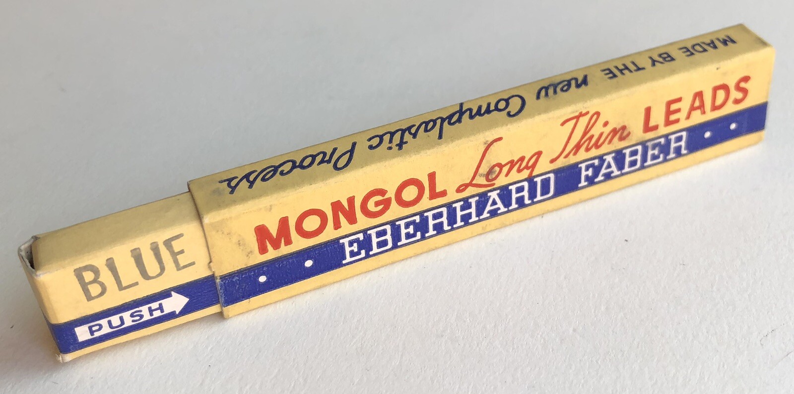 Vintage EBERHARD FABER Mongol BLUE Mechanical Pencil Lead 1.18mm 4″ NOS 12pk USA