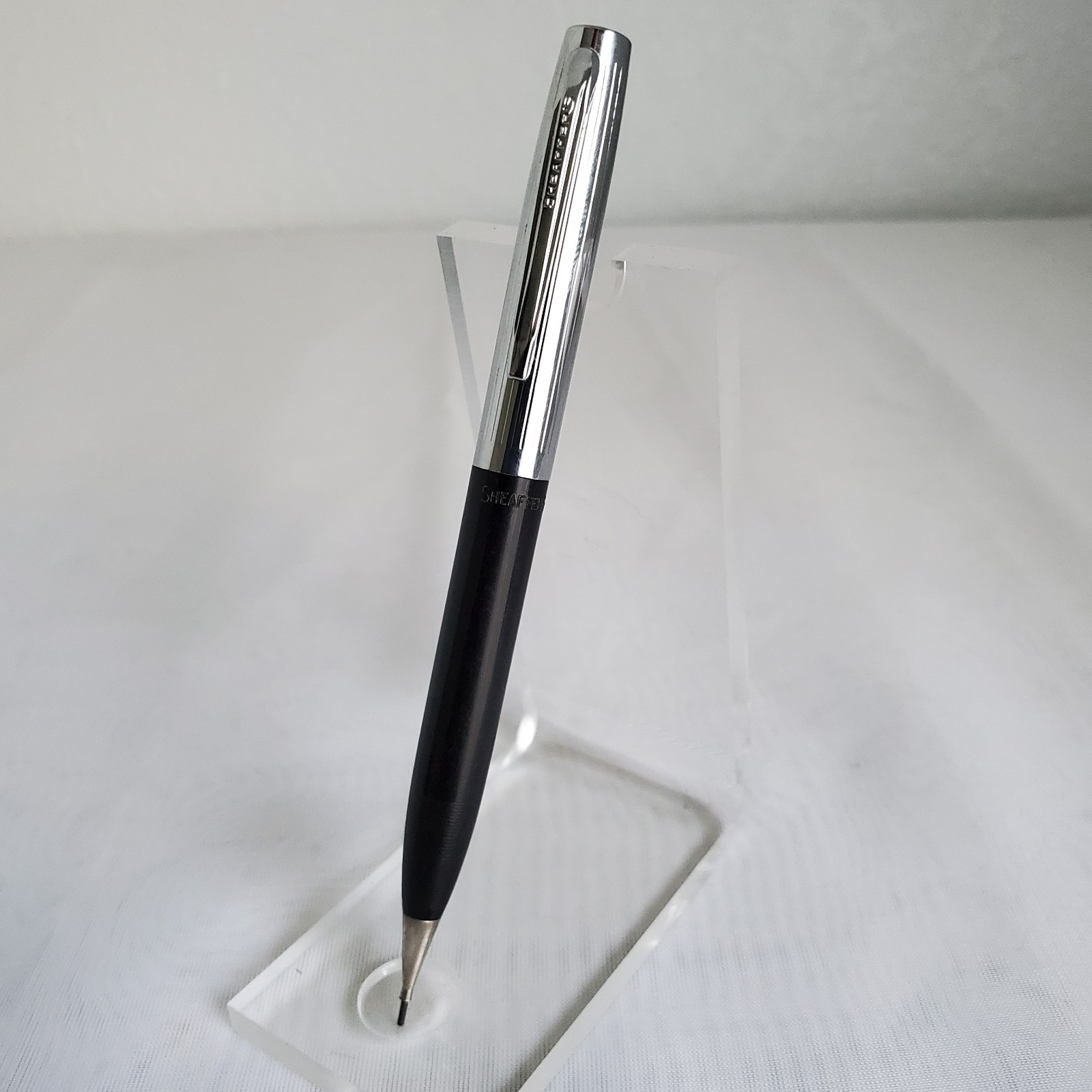 Vintage Scheffers Mechanical Twist Pencil Shiny Silver & Black .9mm