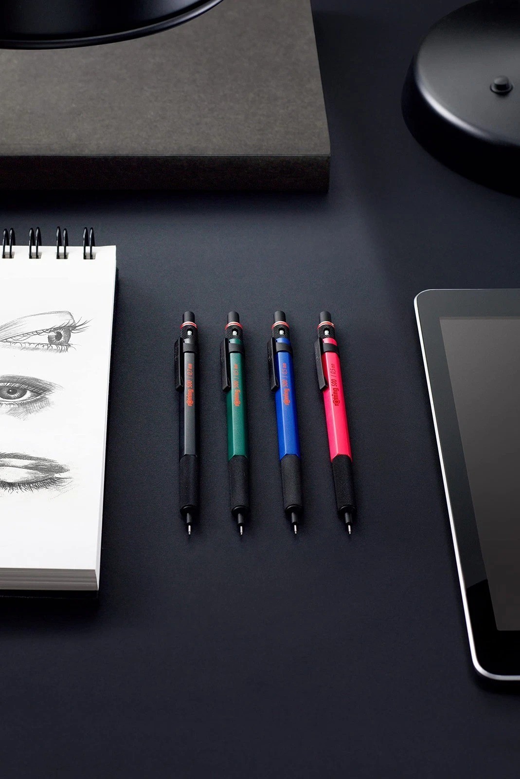 Rotring 500 Green Mechanical Pencil 0.5Mm With Metal Grip For Precision Drawing