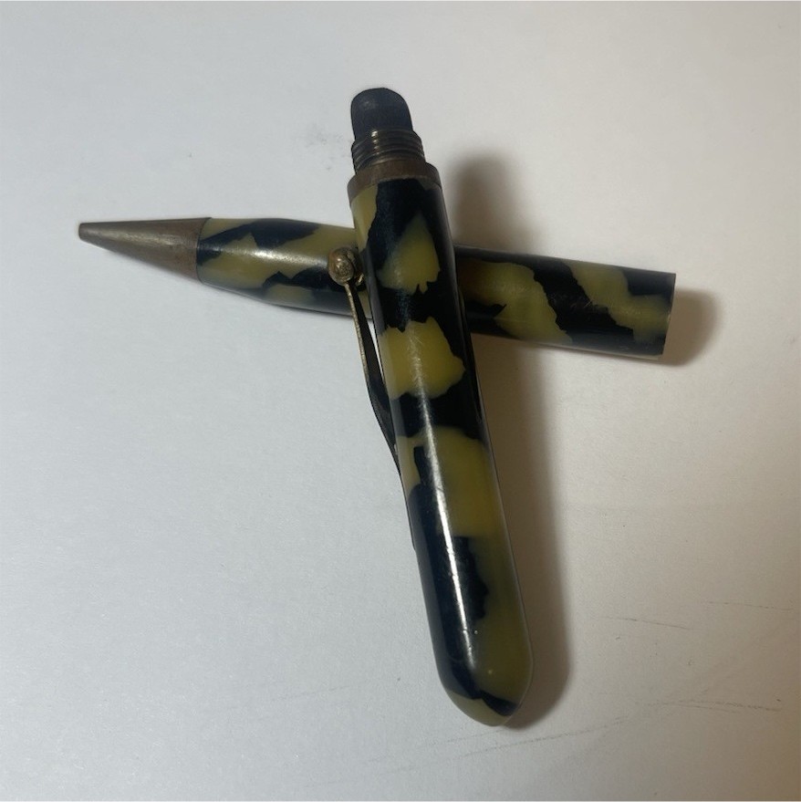 Sheaffer Balance Oversize Marble Yellow and Black Gold Plated Trim Pencil