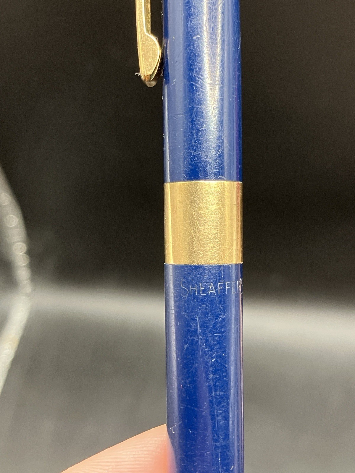 Vintage Sheaffer Pen Co. Mechanical Pencil Blue Gold Trim Twist Advance Works