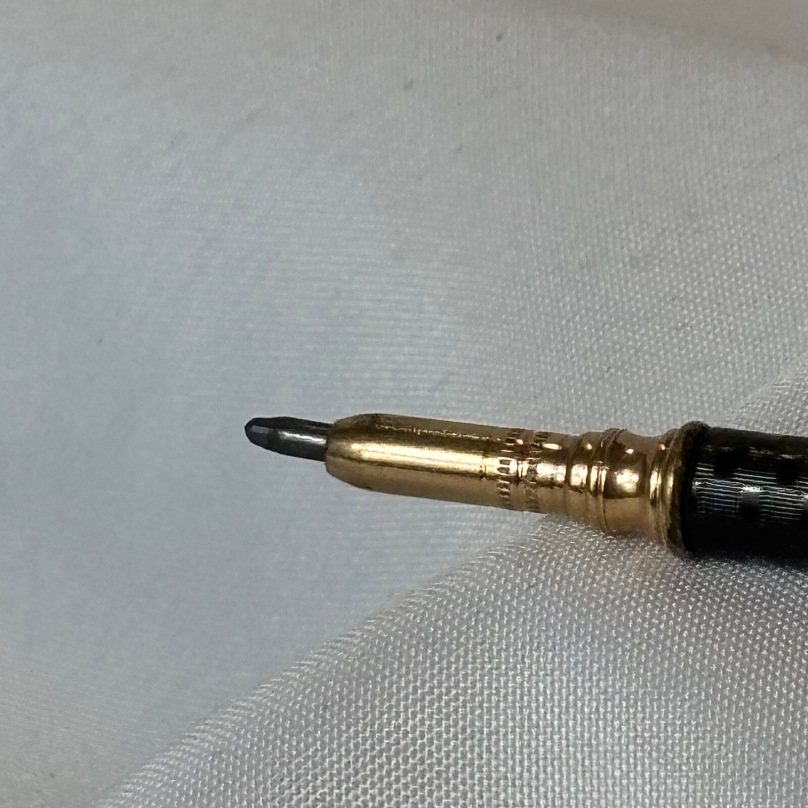 Vtg Mechanical Pencil Gold Filled Embossed Design Leather Wrapped