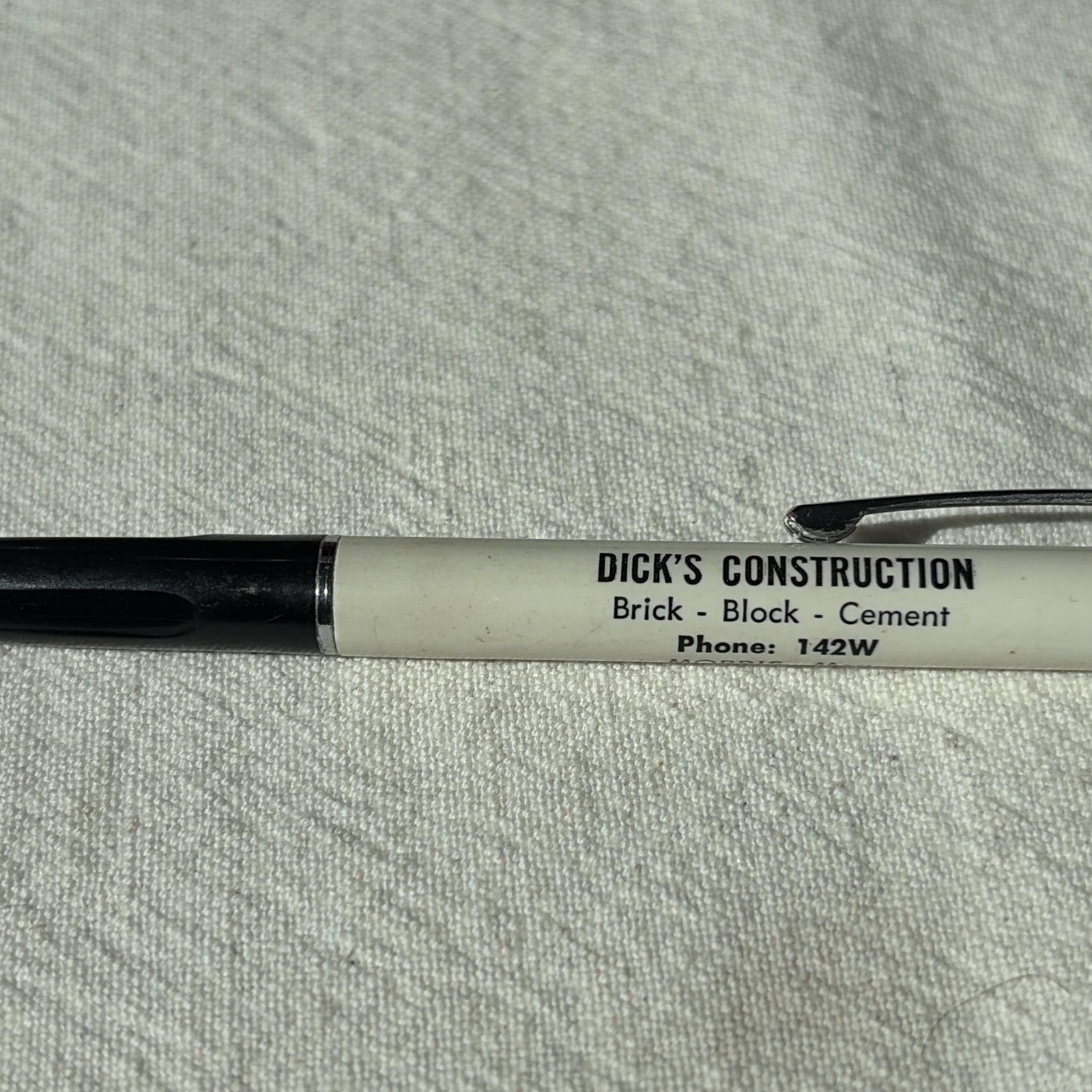 VINTAGE RITEPOINT MECHANICAL PENCIL ADVERTISE : DICK’S CONSTRUCTION FLOATY BLOCK