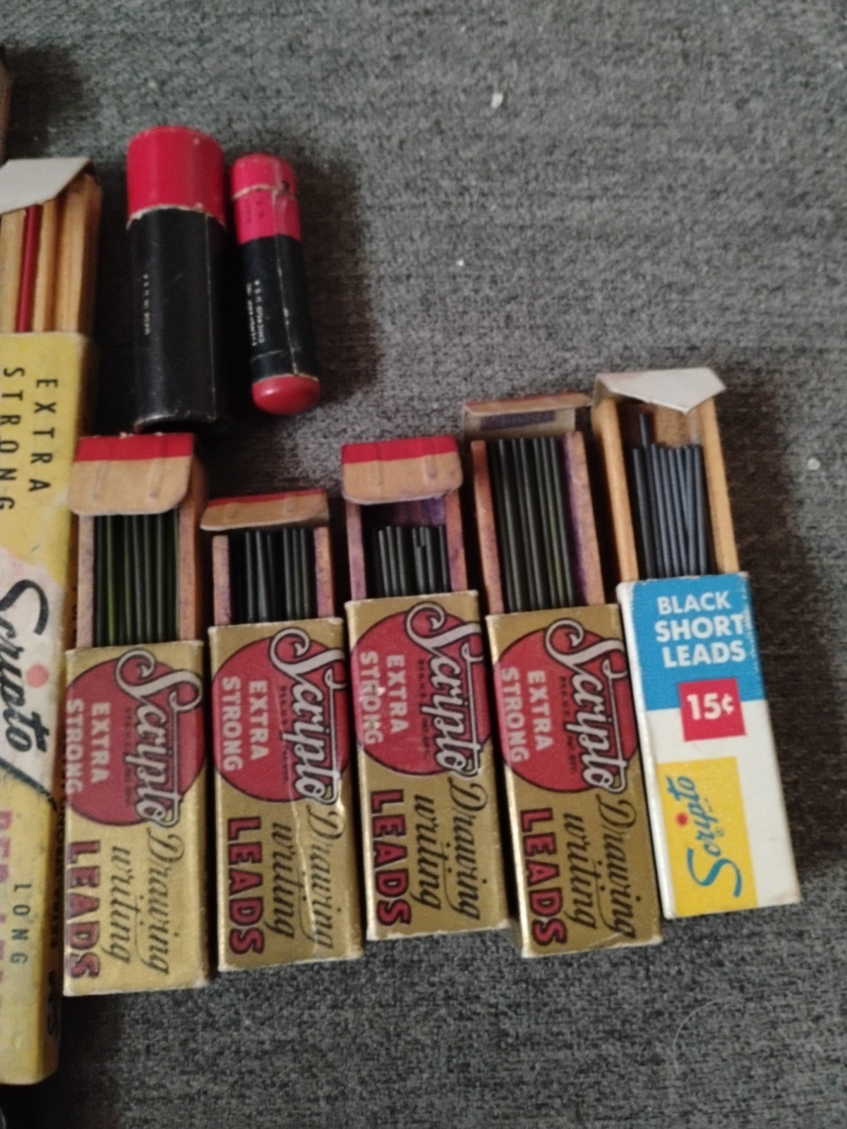 Lot Of Vtg Lead Refills Mechanical Pencils & Erasers In Original Boxes