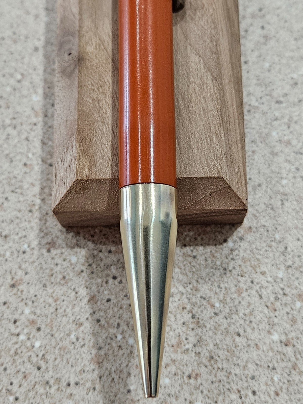Vintage Unbranded Orange 5 Inch Long Mechanical Pencil & Eraser- Working