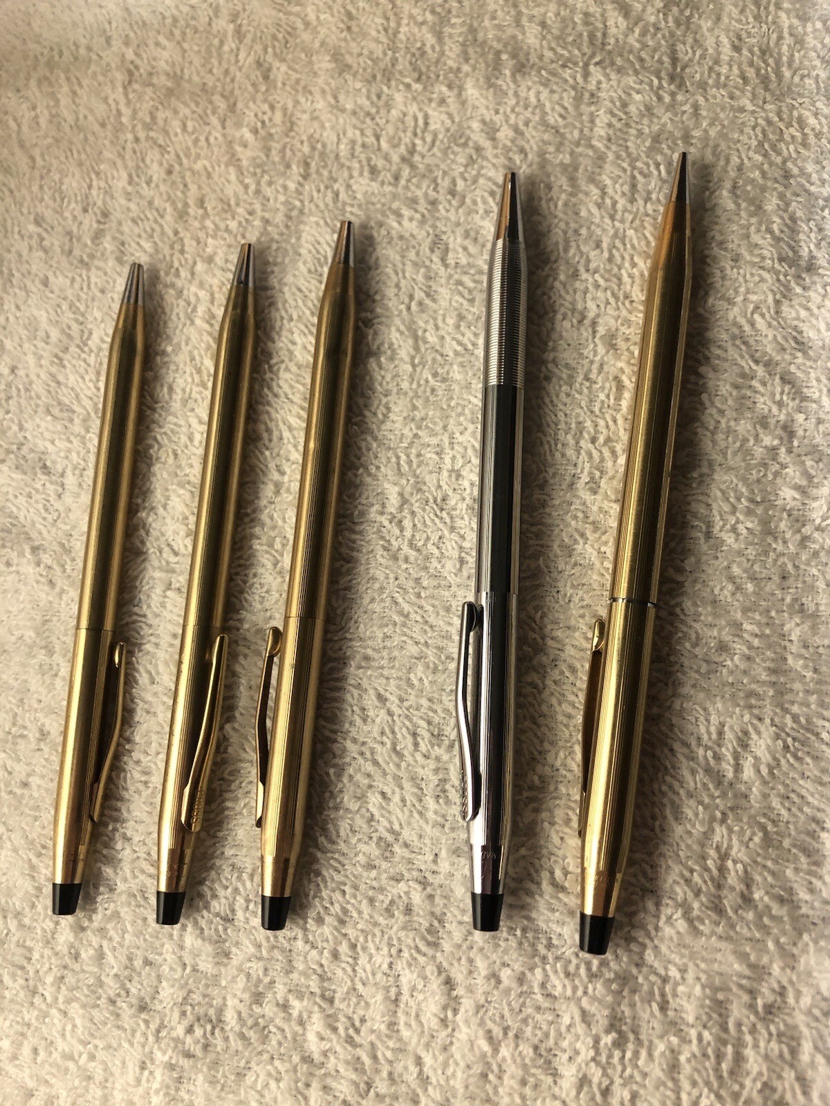 Vintage – Lot Of 5- Cross Pens & Mechanical Pencils – See Description 10kt 12kt