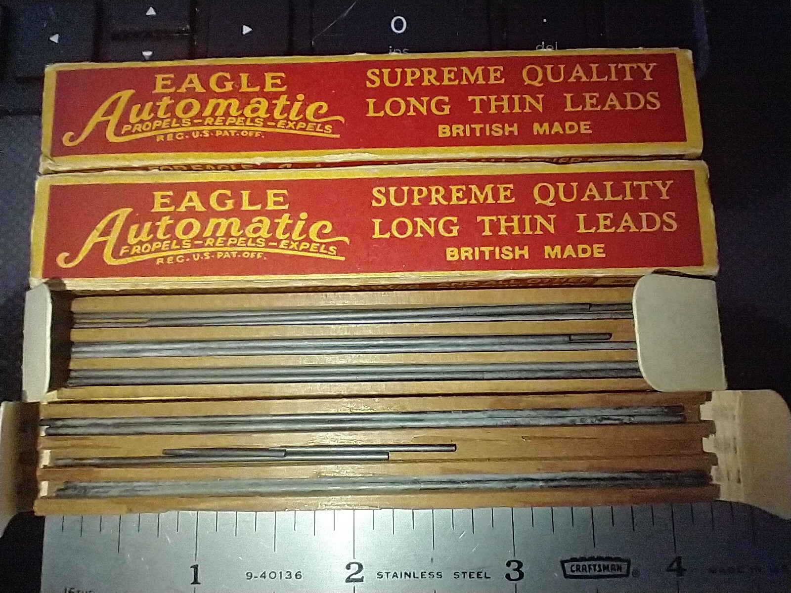 12 Vintage Eagle Automatic Long Thin Black leads In Original Packaging 2 boxes