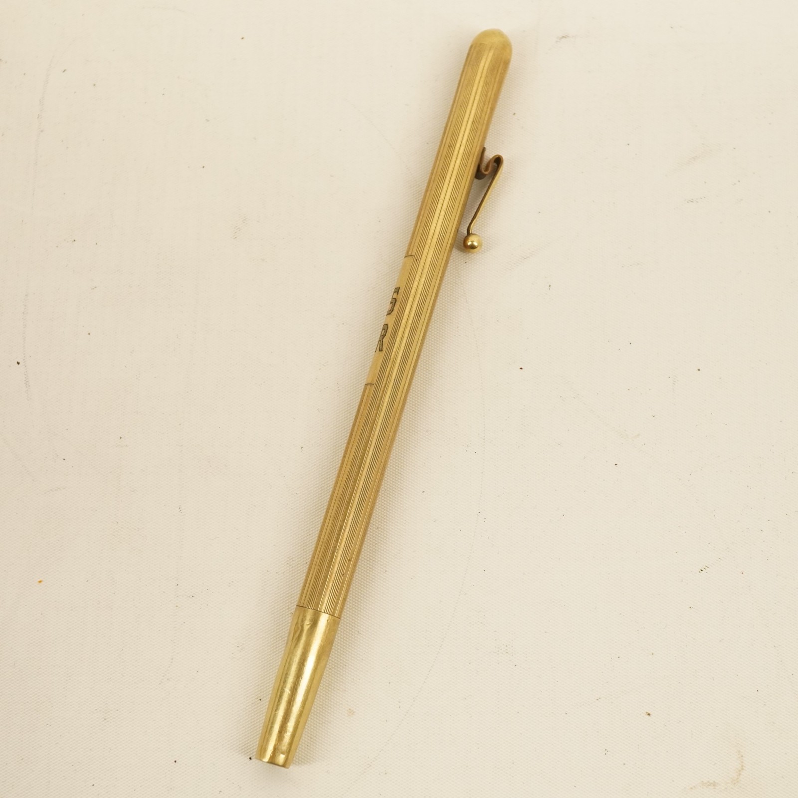 Vintage Wahl 14k Gold Filled Mechanical Pencil Engine Turned WS Monogrammed SR
