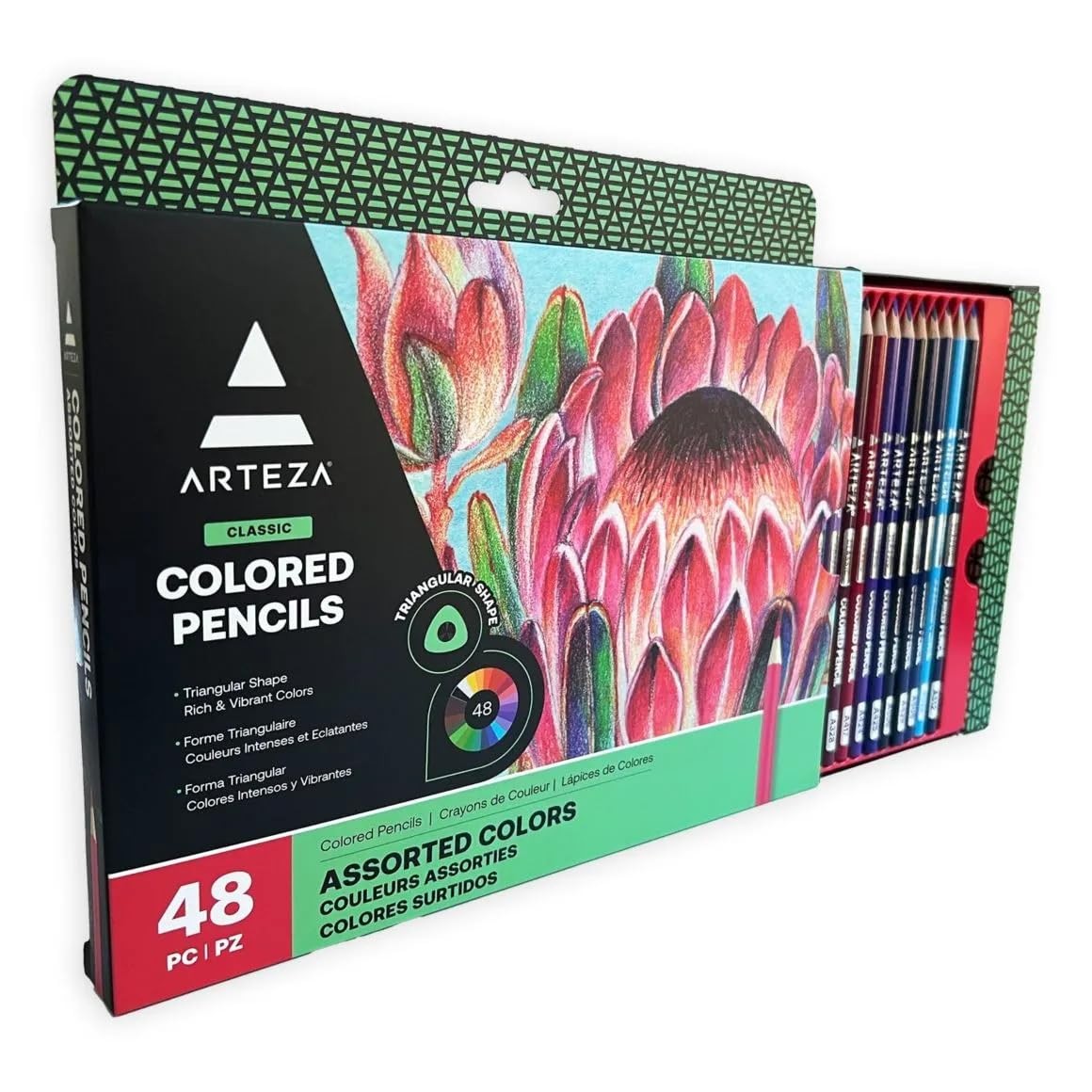 Arteza Colored Pencils, 48 Colors, Soft, 1 Count (Pack of 48), Multicolor