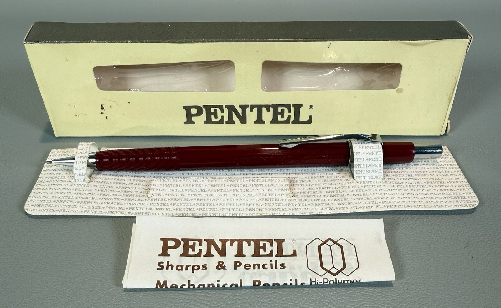 Vtg Pentel Eleven 11 Mechanical Pencil .5mm Maroon Made in Japan NEW OLD STOCK