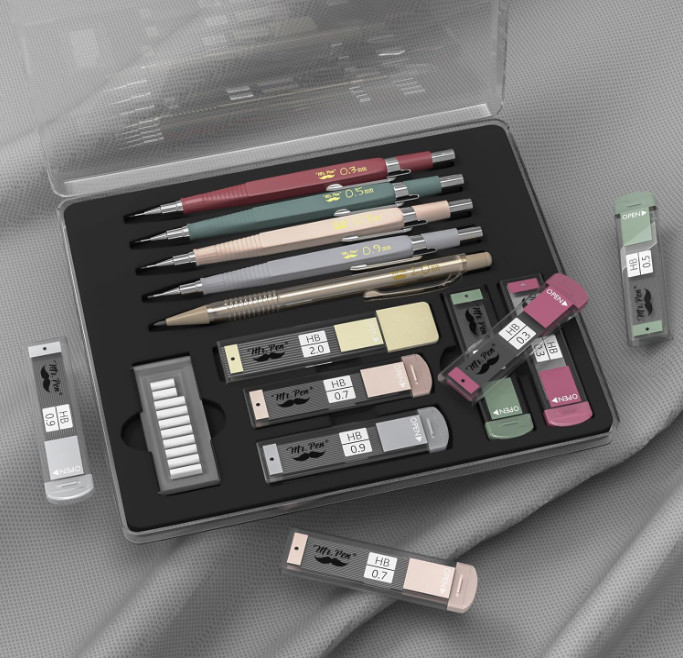 Mr. Pen- Art Mechanical Pencil Set, 5 Sizes (0.3, 0.5, 0.7, 0.9, 2.0mm) | 5 HB L