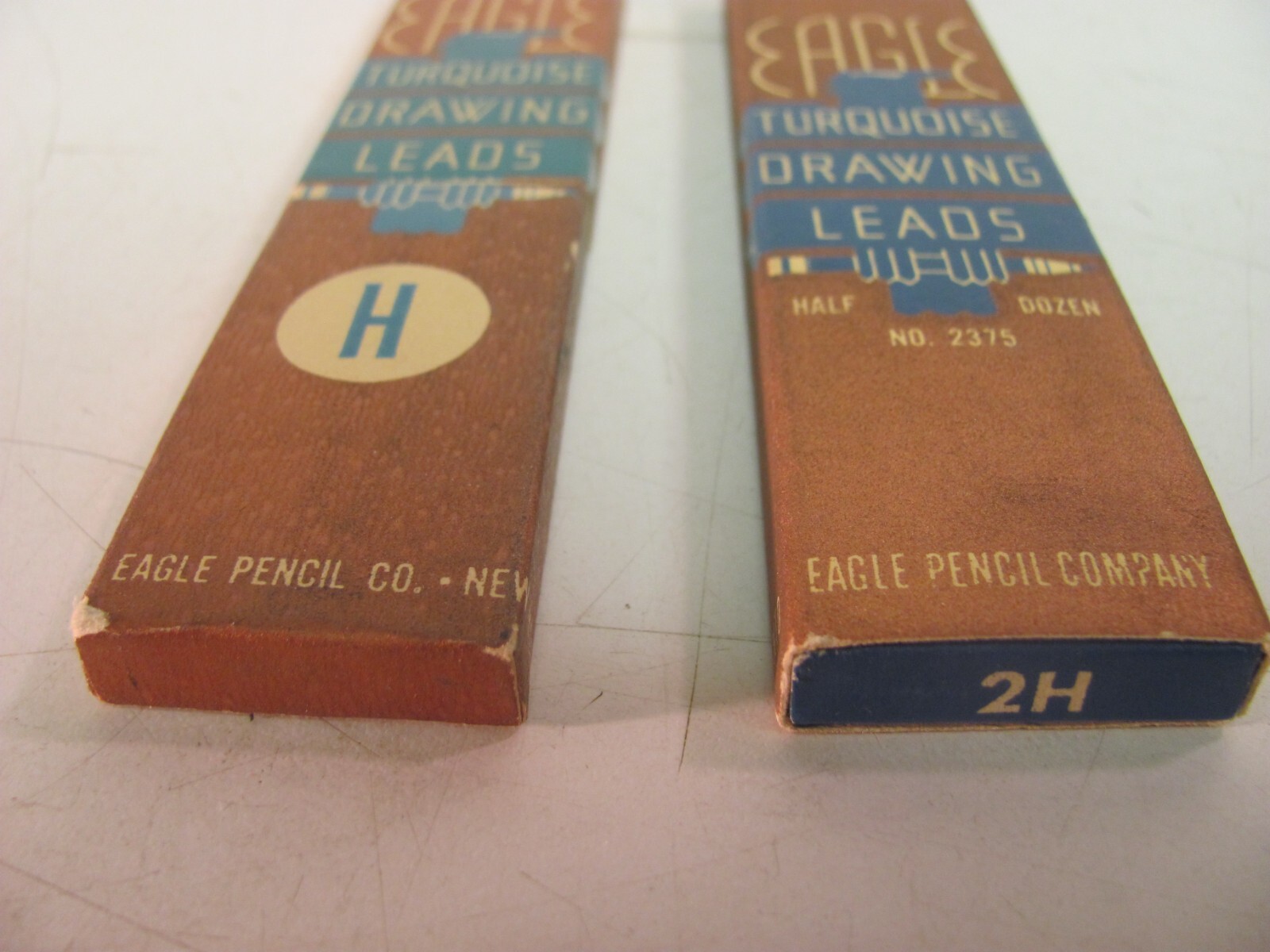 VTG EAGLE Turquoise Drawing Drafting Leads #2375 USA Lot of 2 Wooden boxes