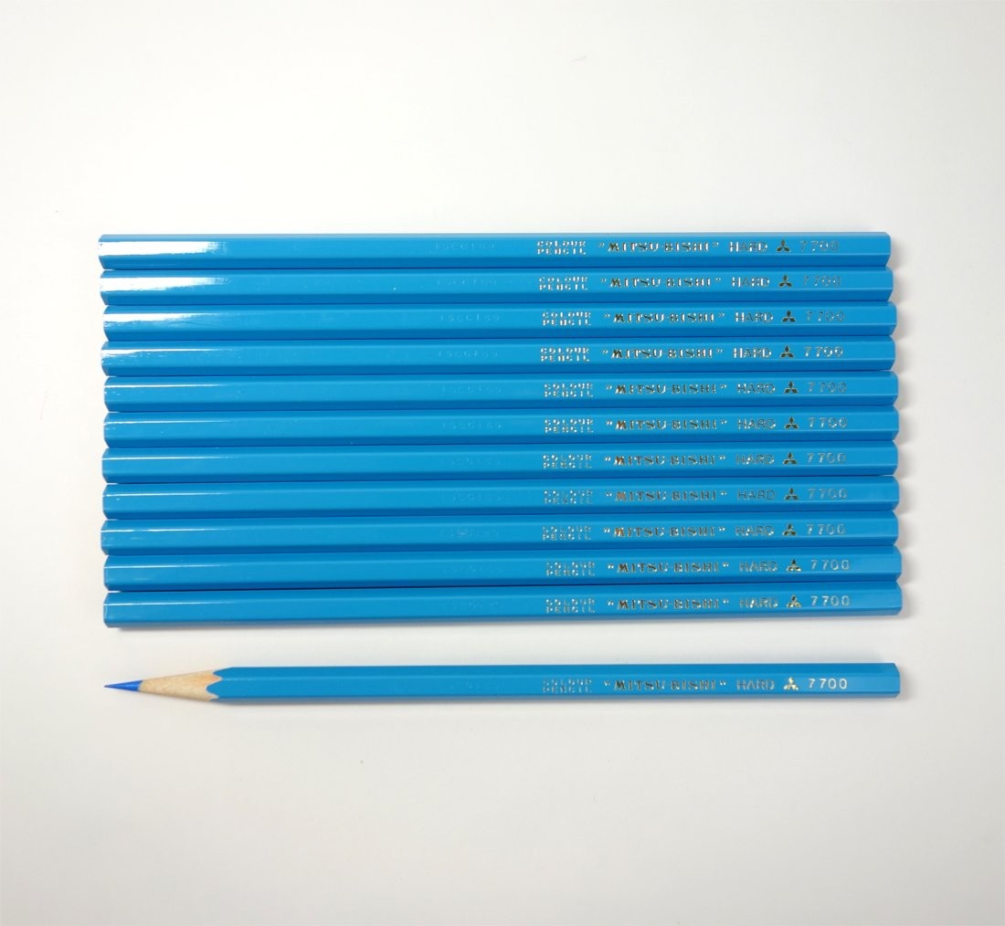 Mitsubishi Pencil color pencil hard No.7700 Light Blue 1 dozen K7700.8