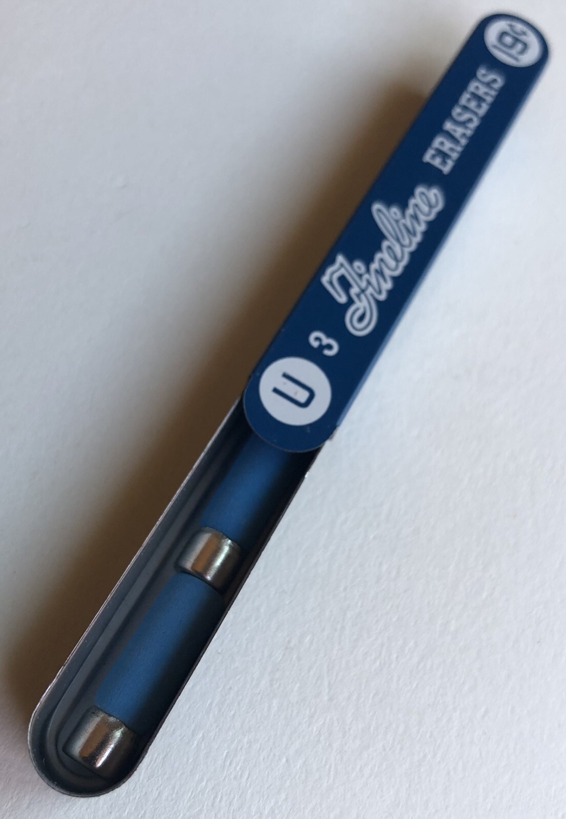 Vintage SHEAFFER Fineline U Mechanical Pencil Erasers Blue NOS 3pk Metal Tin USA