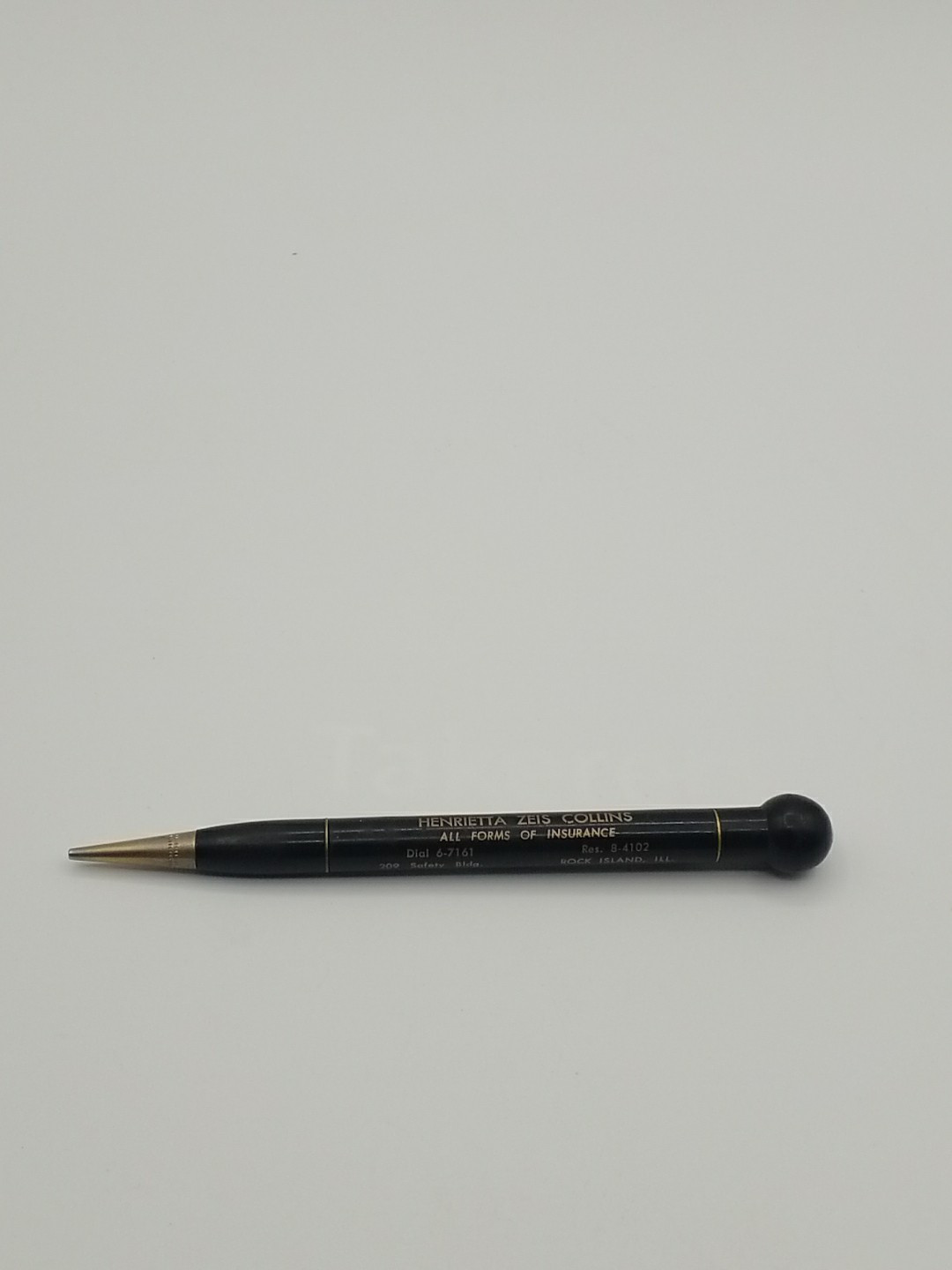 Vintage Redipoint Mech. Pencil 8-Ball Insurance Rock Island Il.