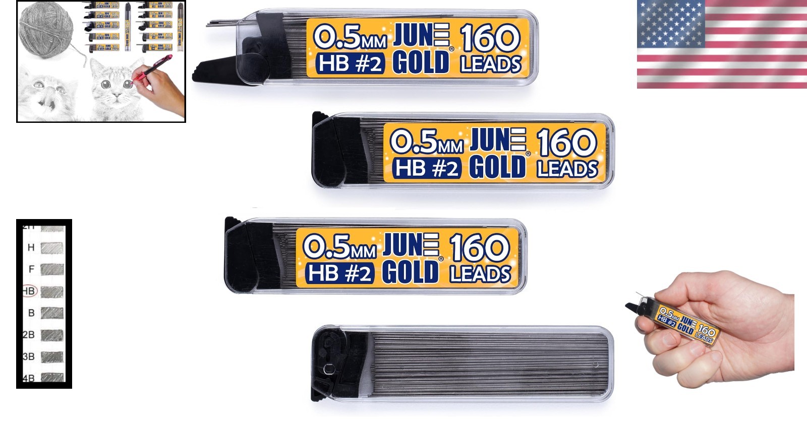 0.5 mm Graphite Lead Refills (640 pcs) with Elegant Dispensing Mechanism