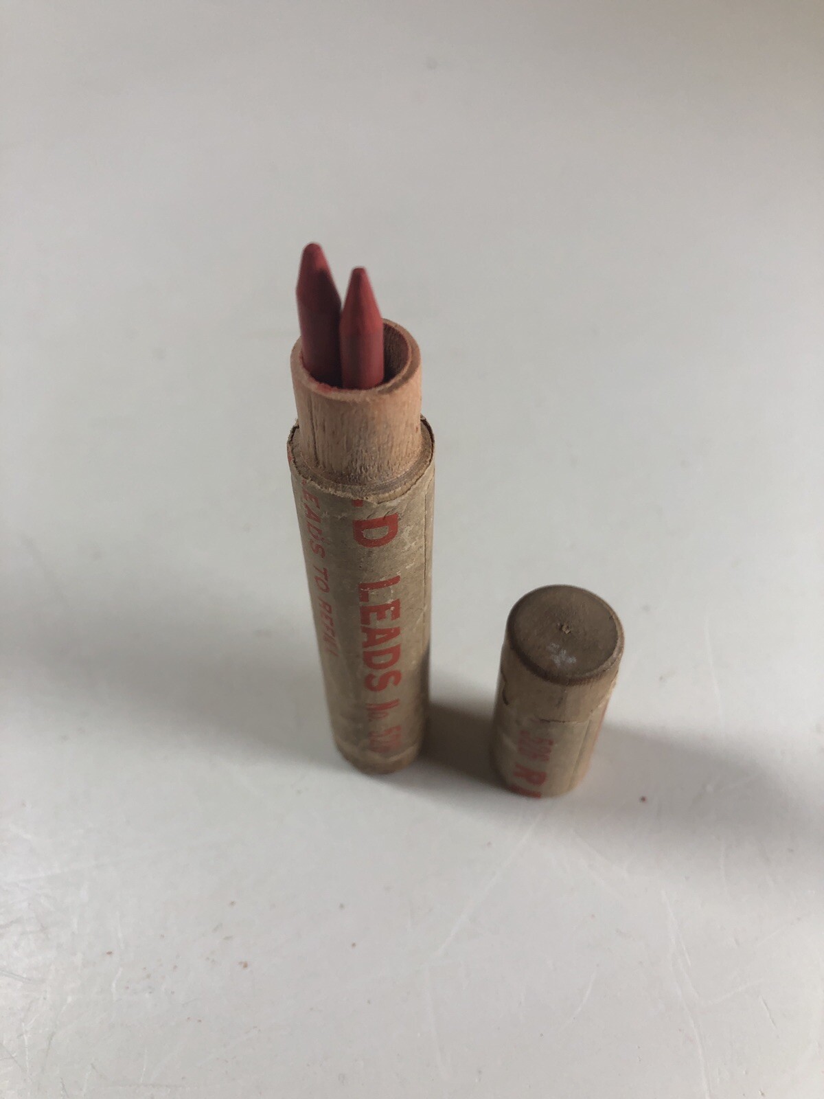 Vintage Eberhard Faber REFORM Mechanical Pencil Lead Red 3.8mm 4pk Wood Tube USA