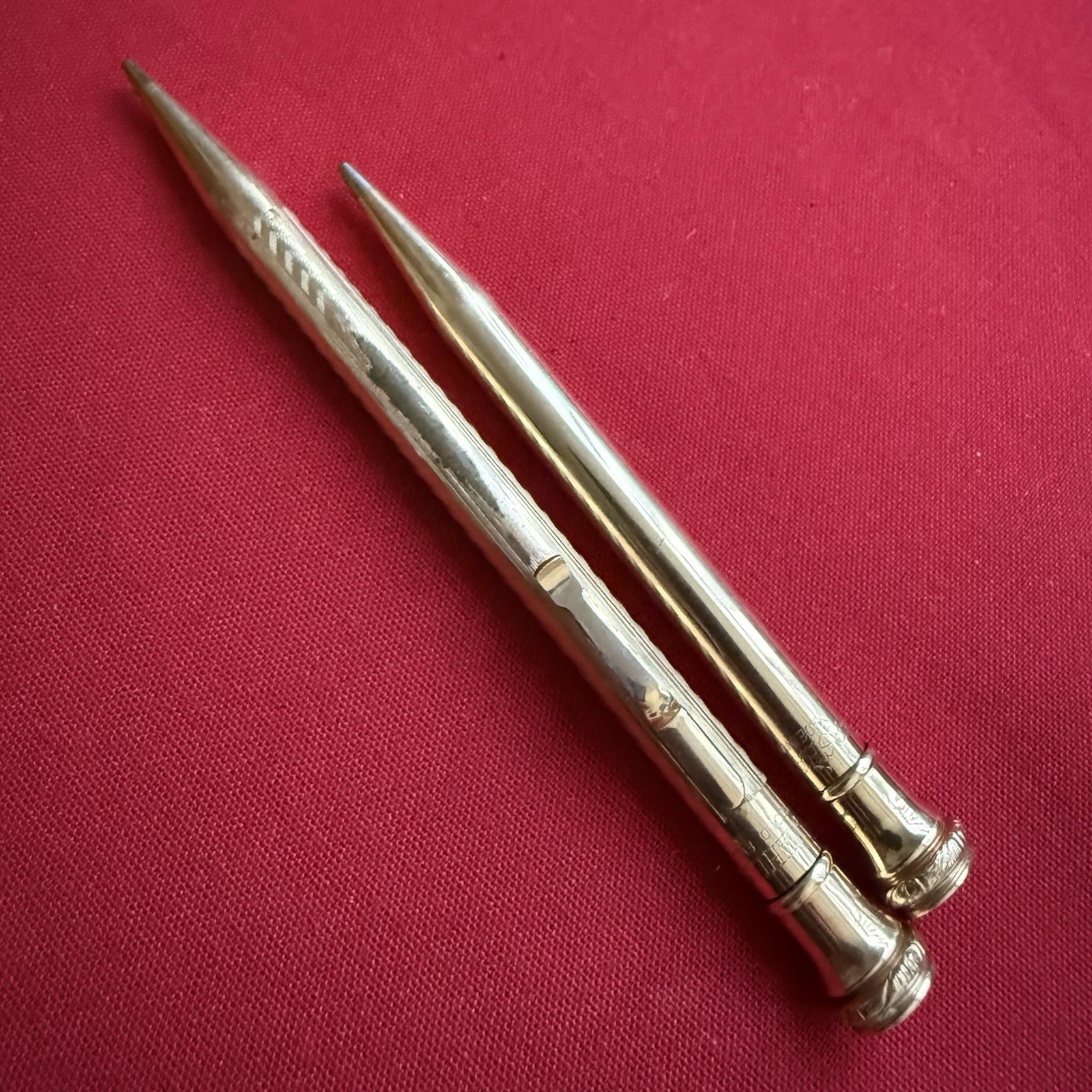 Set Of Two Antique Wahl Eversharp Gold Filled Pencils