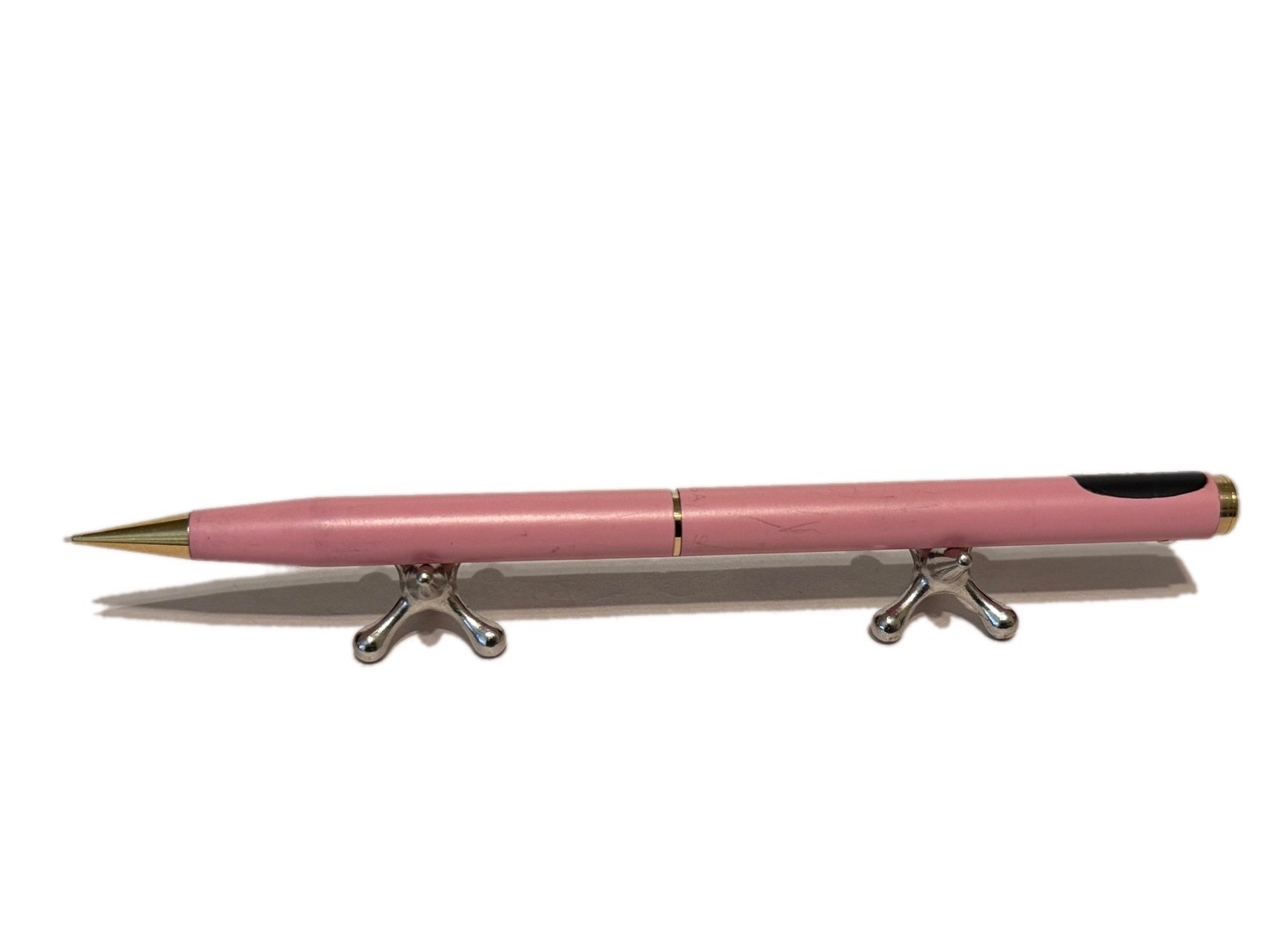 Sheaffer White Dot Clutch Mechanical Pencil No 648 Tea Rose Clipless Purse Desk