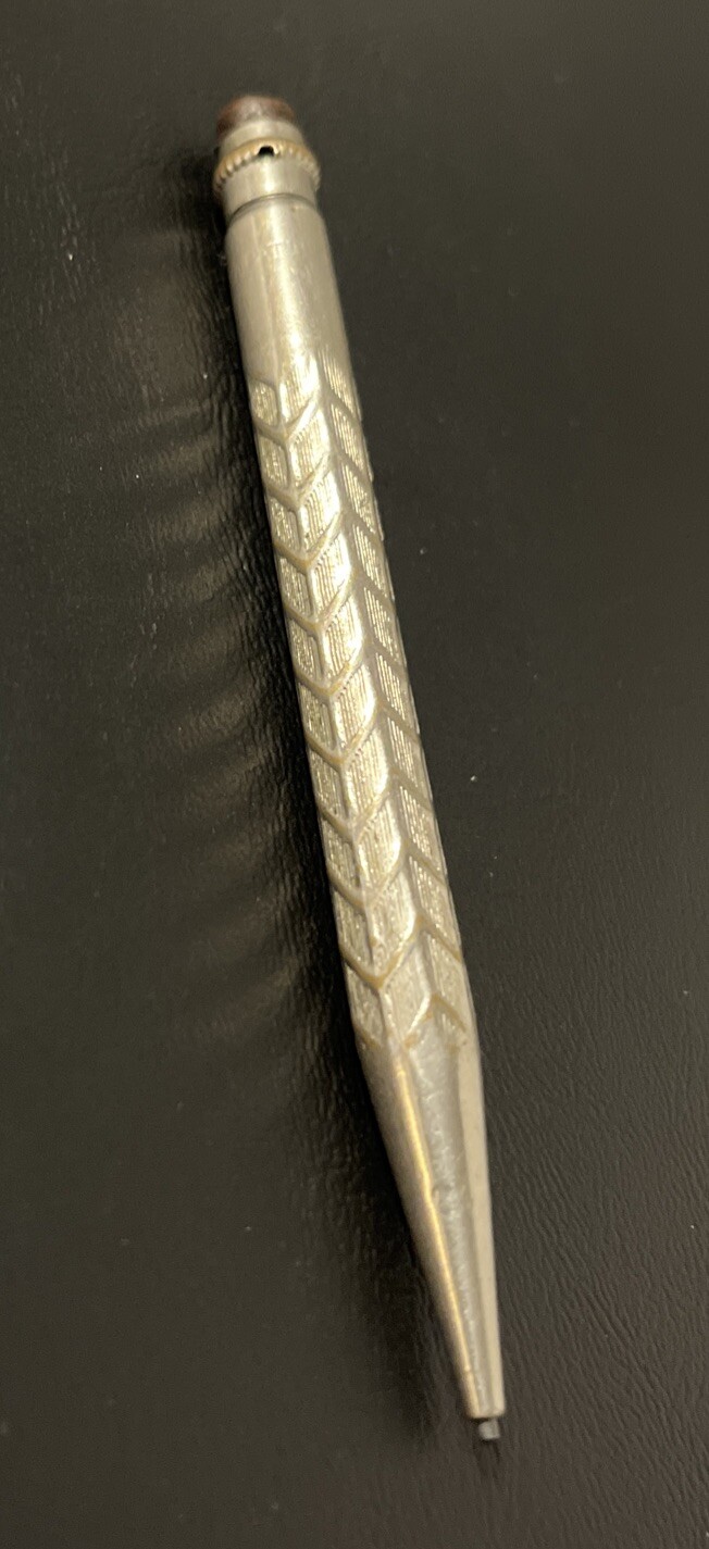 Beautiful Vintage Silver Gold Filled Mechanical Pencil -Twist Top Eraser-3-7/8”L