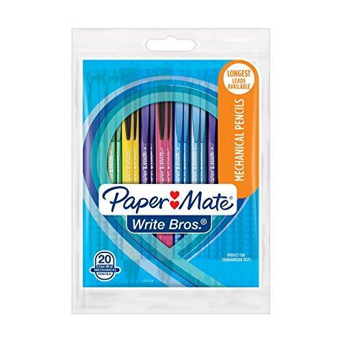 Paper Mate Write Bros Mechanical Pencils, 0.7mm, HB #2, Assorted Colors, 10