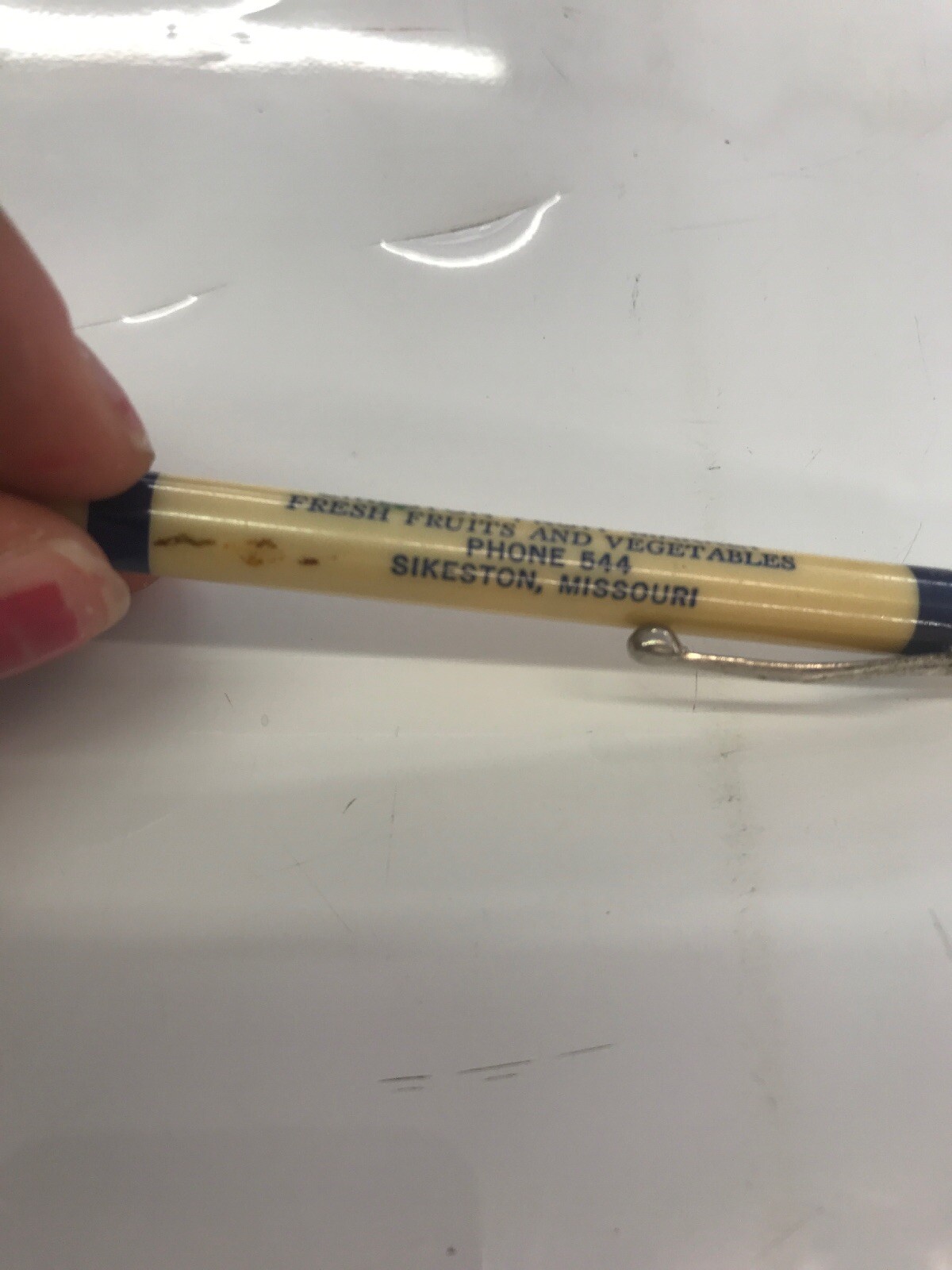 Vintage ADVERTISING PENCIL Sikeston Missouri Phone 544 Sikeston Fruit Market