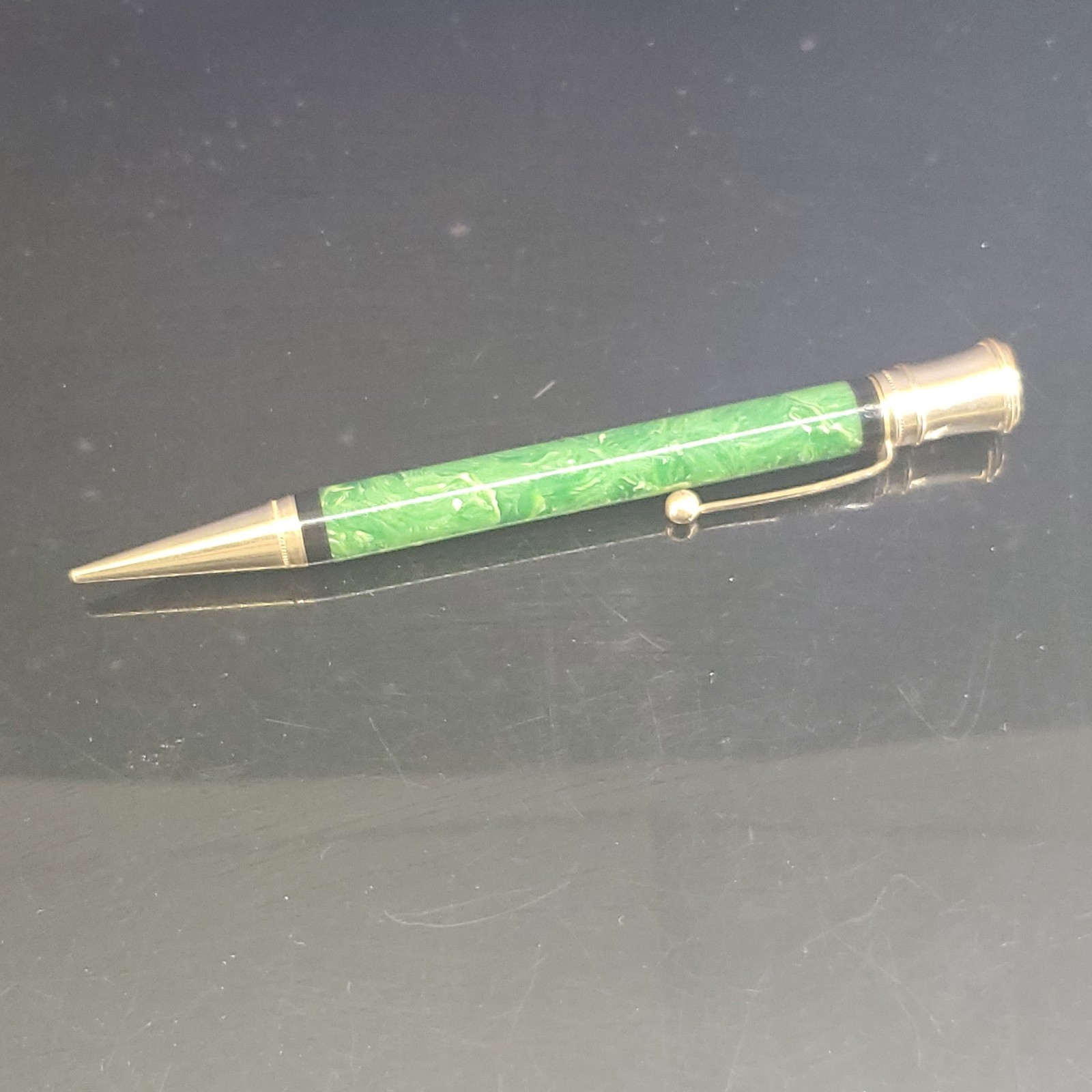VTG 1920s Parker Duofold Jade Green Apple Mechanical Pencil Clip Model USA VGC