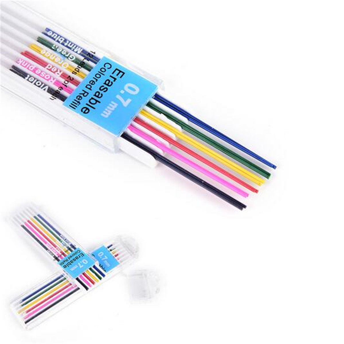 6 Boxes Automatic Mechanical Pencil Refill 6Color Lead School Stationery 0.7mm