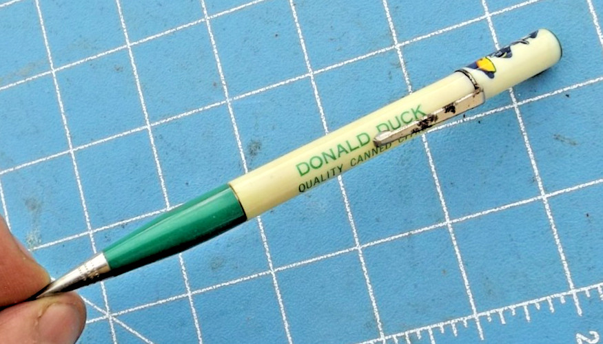 1950’s Donald Ducks Canned Citrus Advertising Mechanical Pencil Florida citrus