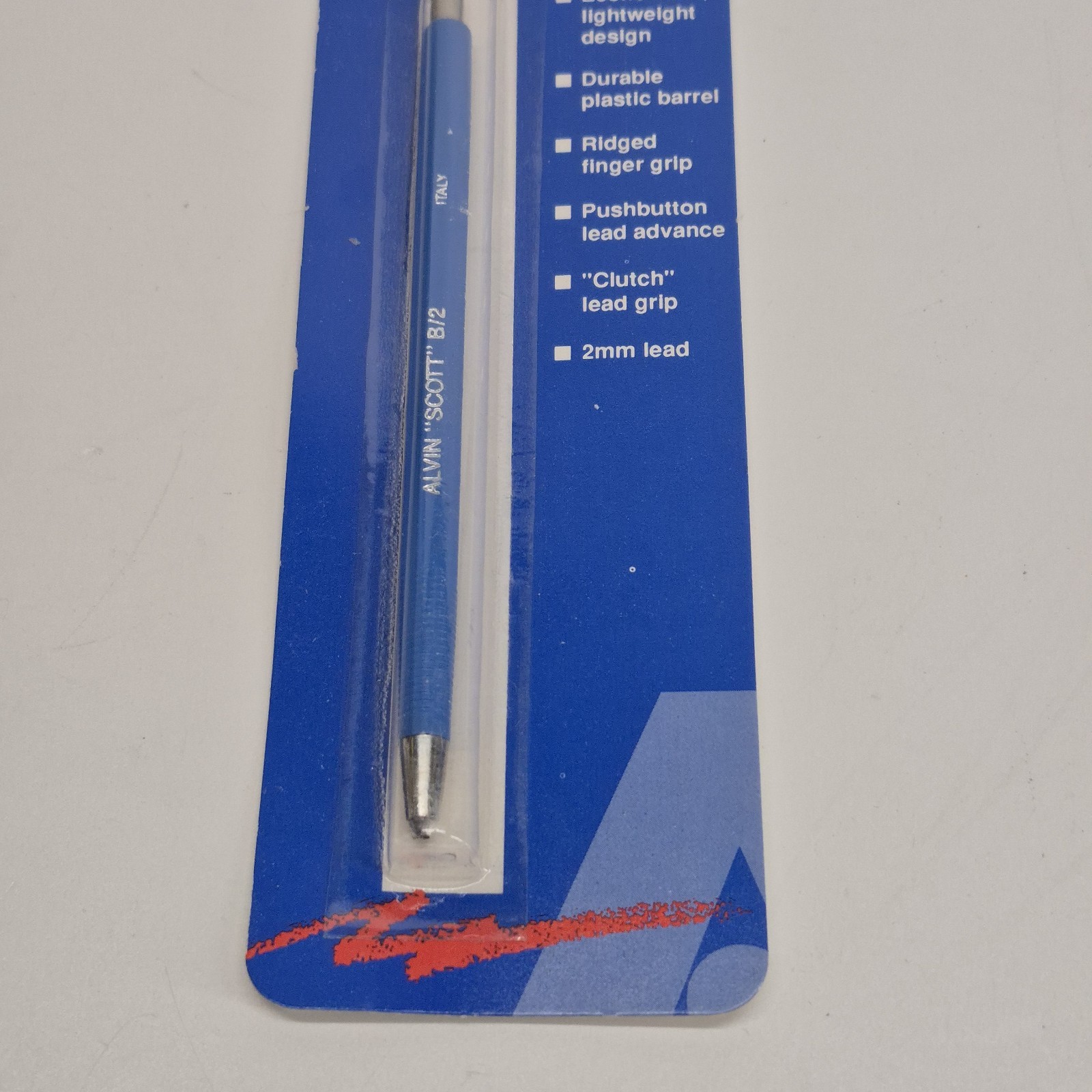 Vintage Alvin “Scott” B/2 Mechanical Lead Holder Pencil 2mm Lead – Made in Italy