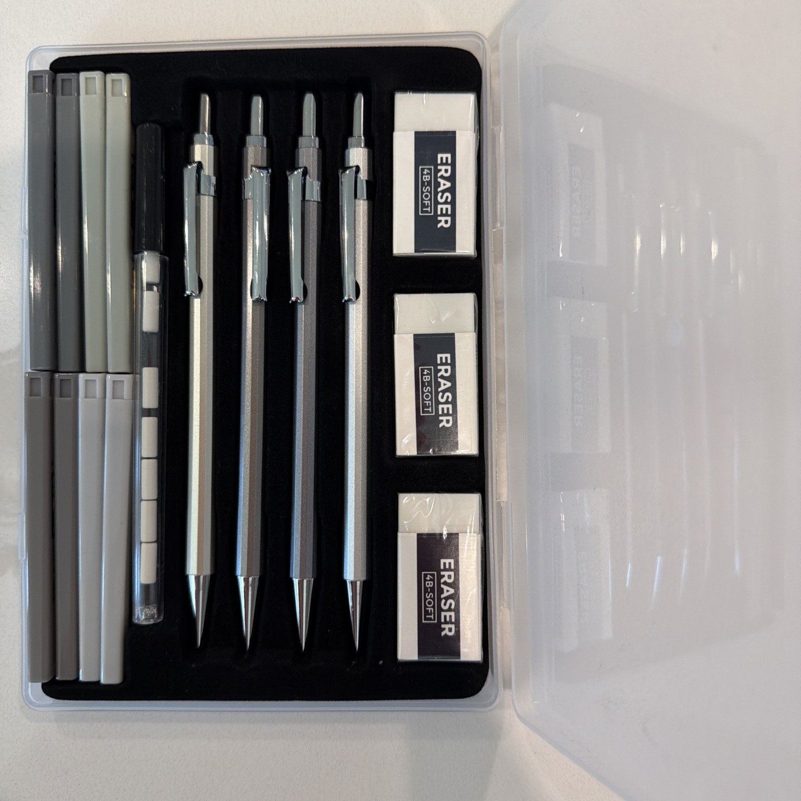 NicPro – 4 Mechanical Pencil Set .7 mm with refill lead and erasers! New!