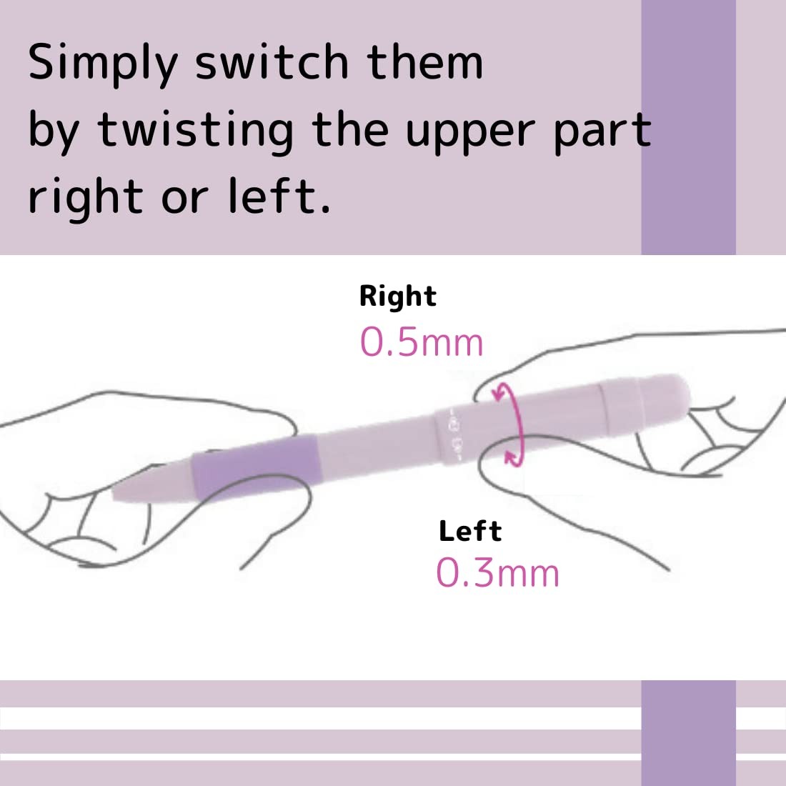 Sunstar Stationery Mechanical pen, Nicolo, 0.3mm & 0.5mm, Lavender Mist