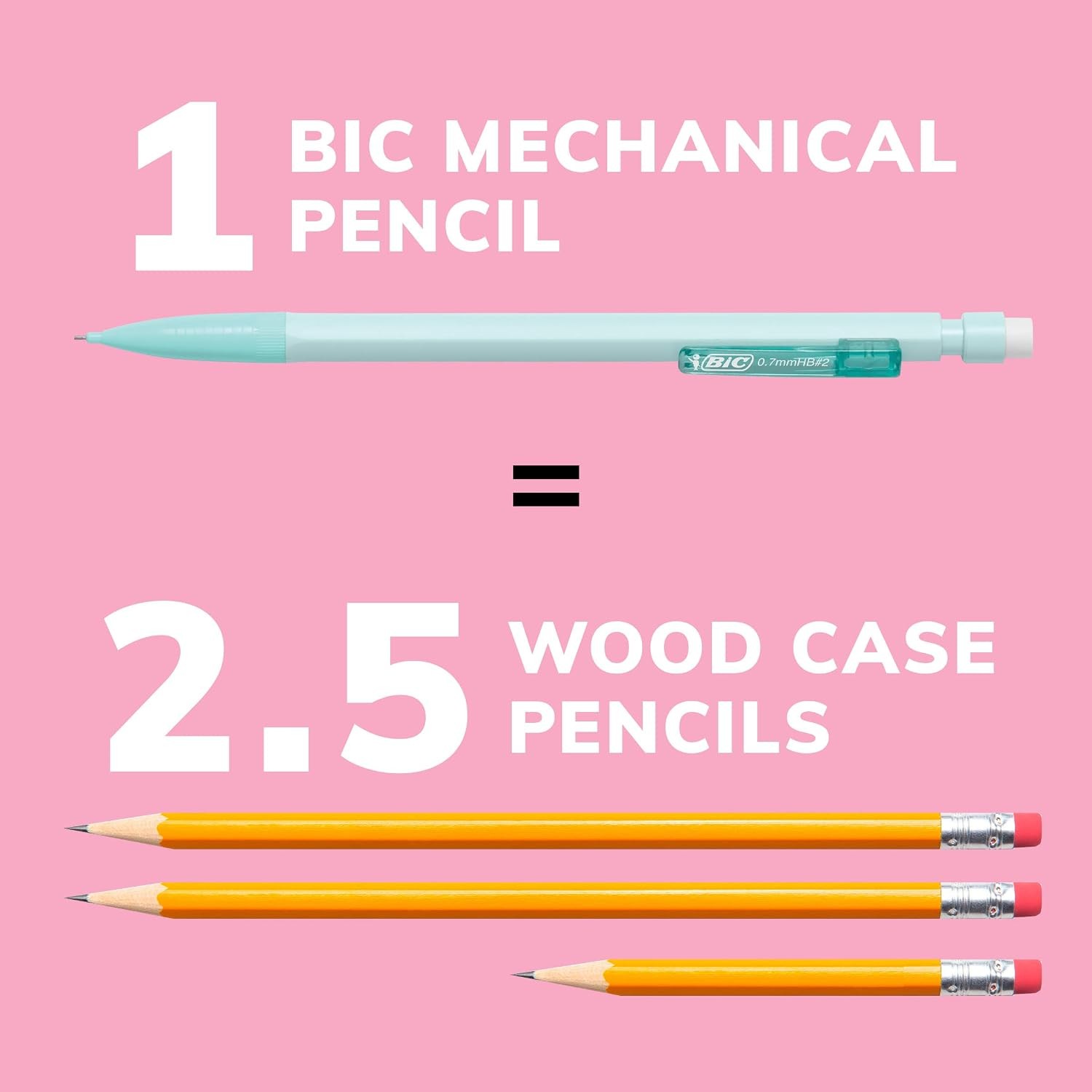 BIC Xtra-Smooth Pastel Mechanical Pencils, 0.7mm Medium Point, 24-Count, Bulk