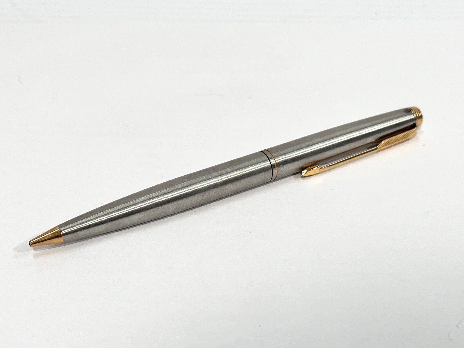 Vintage Parker 75 Made in USA Mechanical Pencil Stainless Steel with Gold Trim