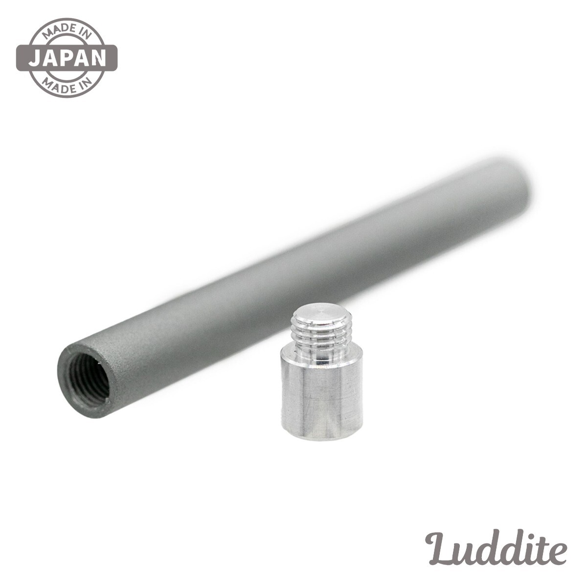 LUDDITE Aluminum Blast Finish Lead Case for Mechanical Pencil Gray Made in Japan
