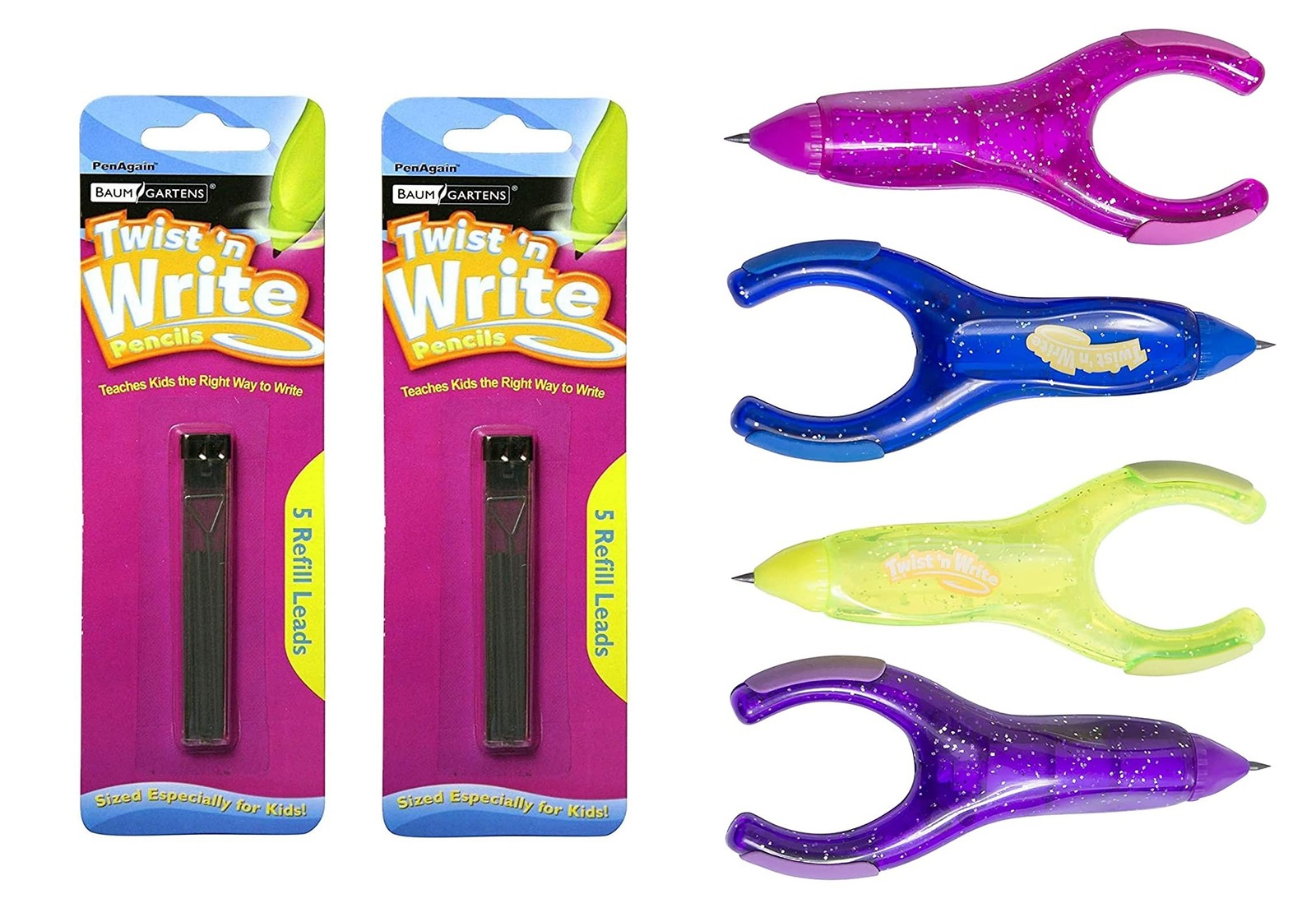 Twist ‘n Write Pencil 4 Count Assorted Colors with 10 Count 2mm Refills