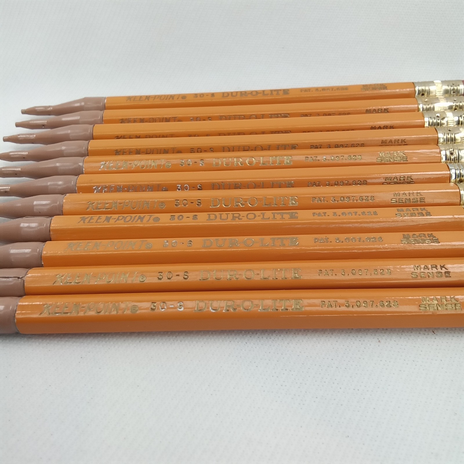 Vintage 1960s Keen Point Dur O Lite Yellow Metal Mechanical Pencil Set Of 11