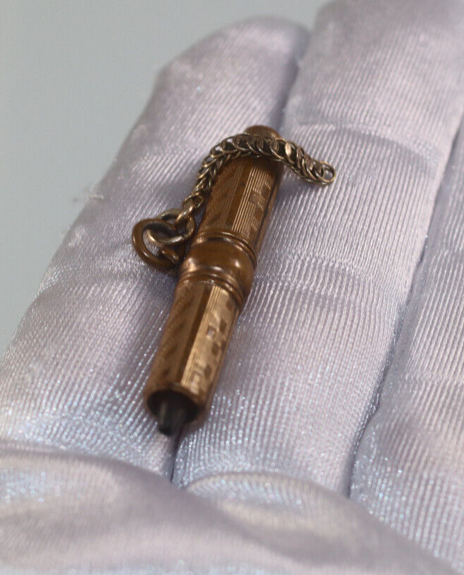 Antique Victorian Mini Mechanical Watch key with chain part