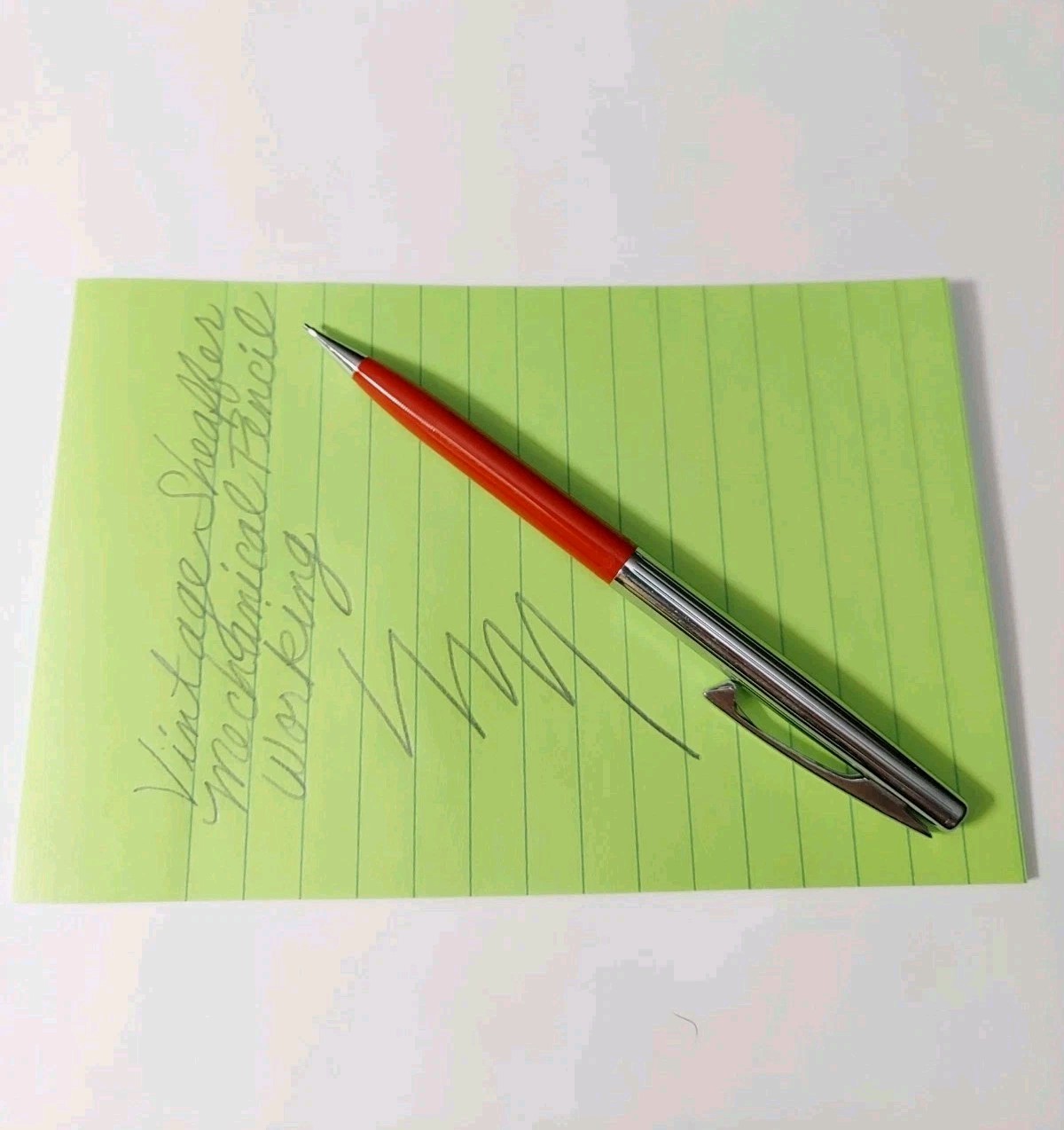 Vintage 1960s Red Sheaffer Mechanical Pencil Chrome Cap 5″