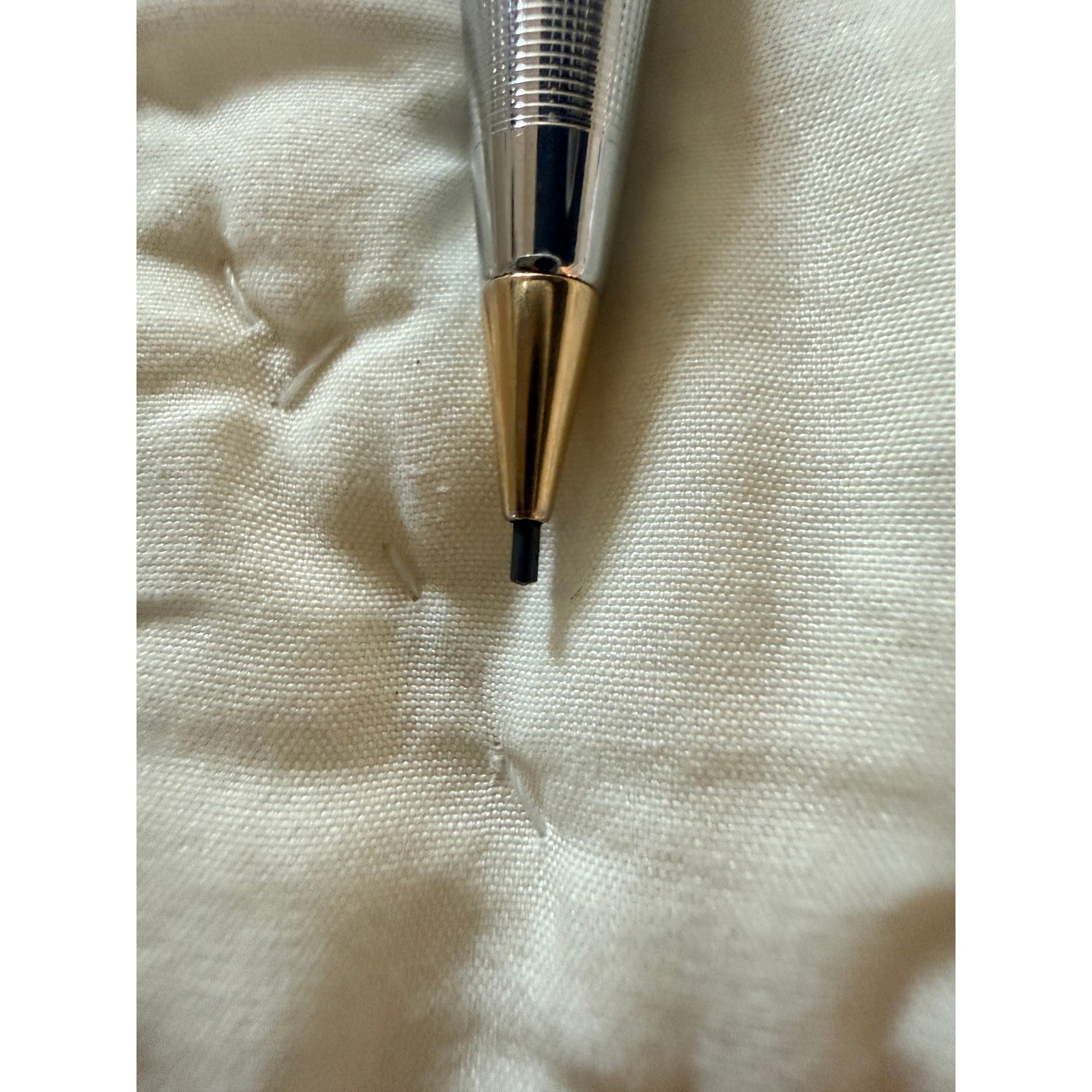Vintage Cross Centennial Mechanical Pencil Chrome Pinstripe Made in USA Gold Tip