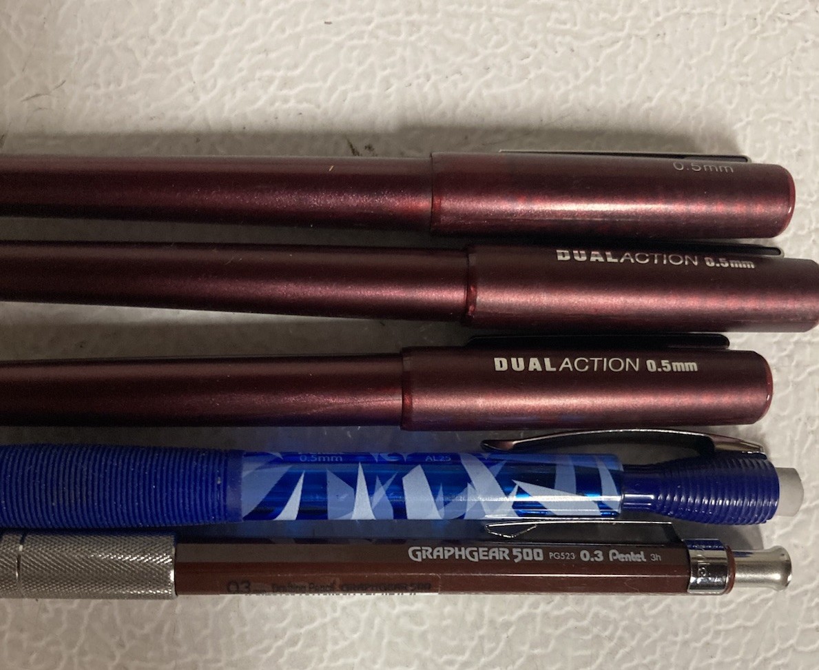 Lot Of 11 Mechanical Pencils And Leads – Pental, Zebra, SkillCraft, & Bic